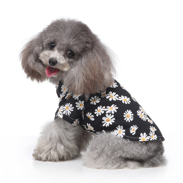 Hawaiian Style Floral Print Dog Clothes Beach Shirt