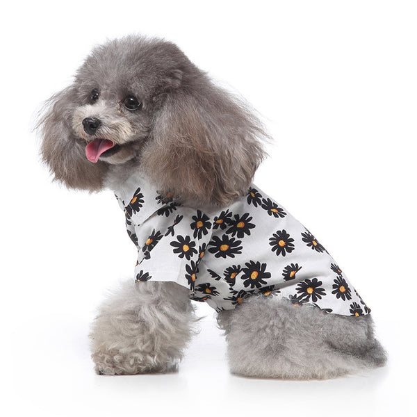 Hawaiian Style Floral Print Dog Clothes Beach Shirt
