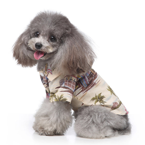 Hawaiian Style Floral Print Dog Clothes Beach Shirt