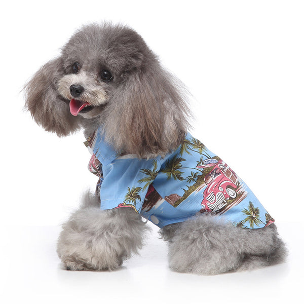 Hawaiian Style Floral Print Dog Clothes Beach Shirt