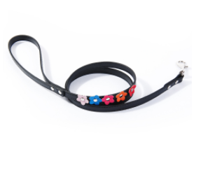 Double Row Flower Pet Collar and Leash