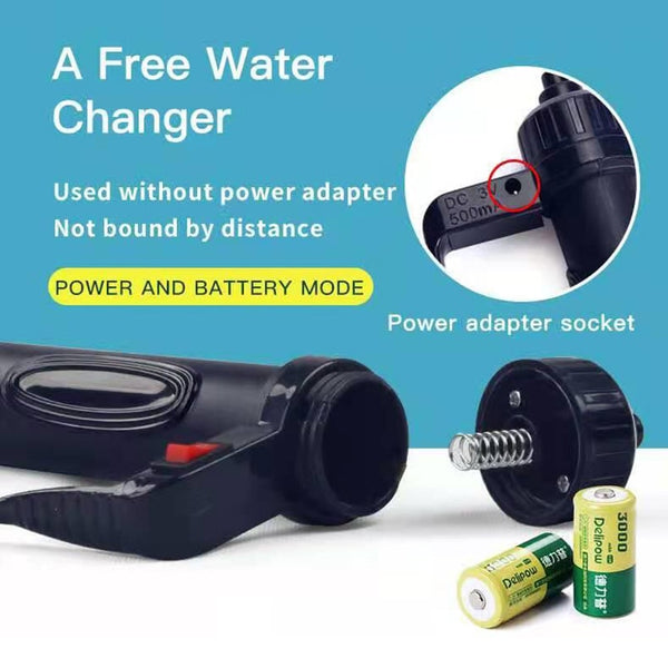 Electric Aquarium Water Change Pump Cleaning Tool Gravel Cleaner Siphon for Fish Tank