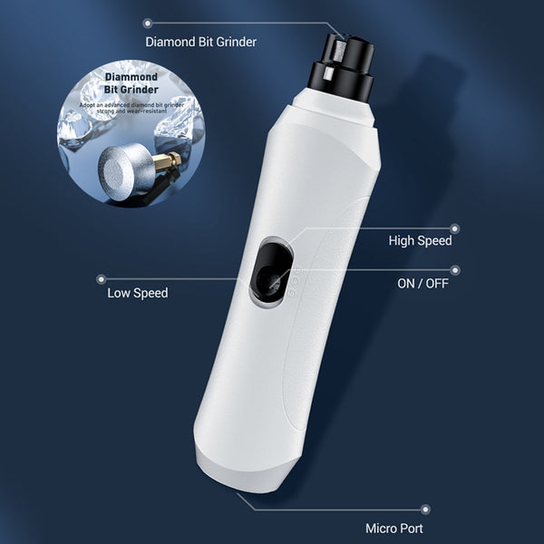 Rechargeable Dog Nail Grinder Electric Pet Nail Clipper, Trimmer Automatic Claws Cutter