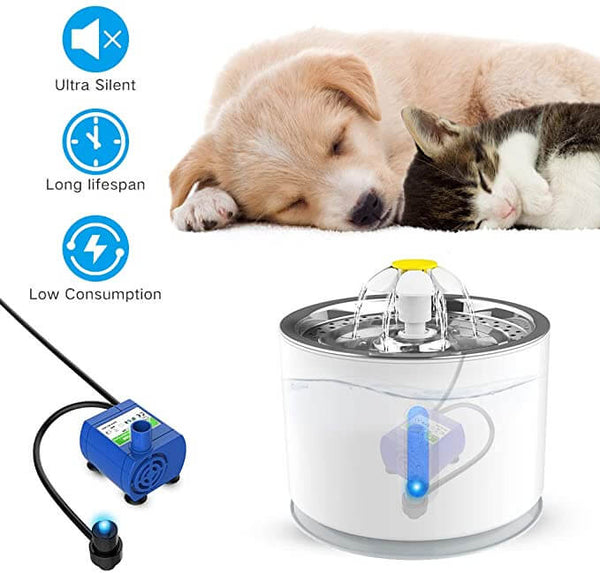 Automatic Water Fountain Pet Drinking Bowl with Active Carbon Filter, USB Powered