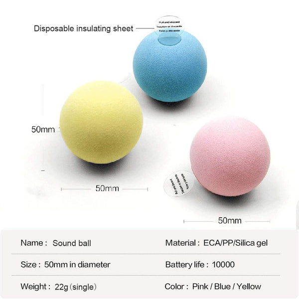Interactive Ball Toy for Cats with Sounds, Fillable with Catnip