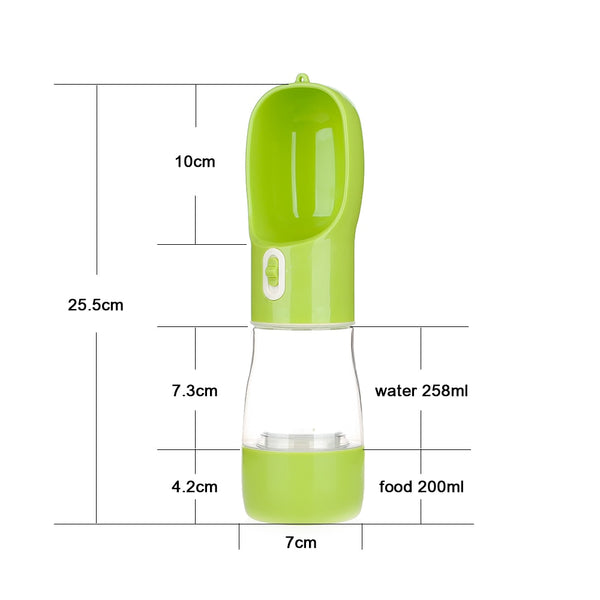 Portable Water Food Bottle Feeder Bowl Outdoor Travel for Dogs, Cats