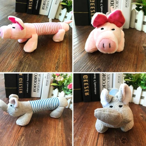 Duck, Elephant, Pig Plush Chewing Toy for Dogs, Cats