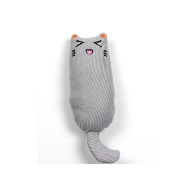 Cat Shape Plush Toys Rustle Sound Catnip Cute Kitten Bite Toy - Multicolor