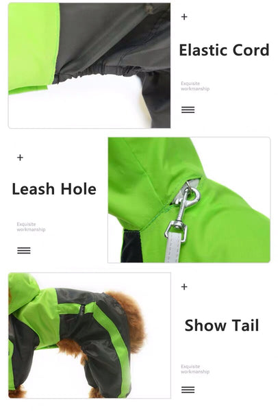 Waterproof Raincoat Jumpsuit For Small Medium Large Dogs Outdoor Pet Clothes