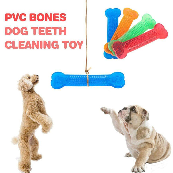 Bone Shaped Rubber Chewing Toy for Dogs - 5 Piece Set Random Color