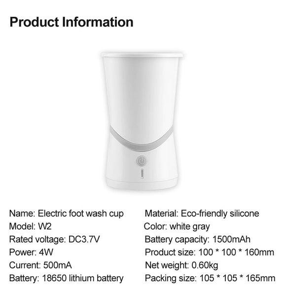 Electric Fully Automatic Pet Paw Cleaner Cup Cat, Dog Foot Washer with Soft Silicone Brushes