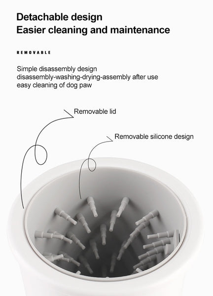 Electric Fully Automatic Pet Paw Cleaner Cup Cat, Dog Foot Washer with Soft Silicone Brushes
