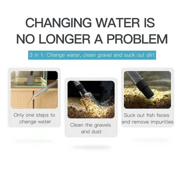 Electric Aquarium Water Change Pump Cleaning Tool Gravel Cleaner Siphon for Fish Tank