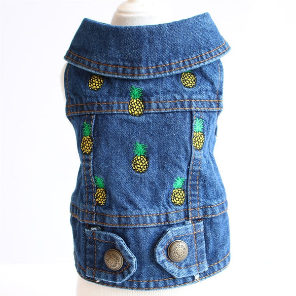 Denim Vest Clothes for Cats Casual Jeans Outfit Costume
