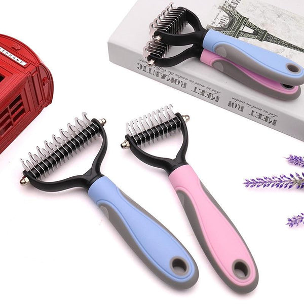 Fur Knot Cutter Grooming Hair Removal Brush Tools for Dogs, Cats