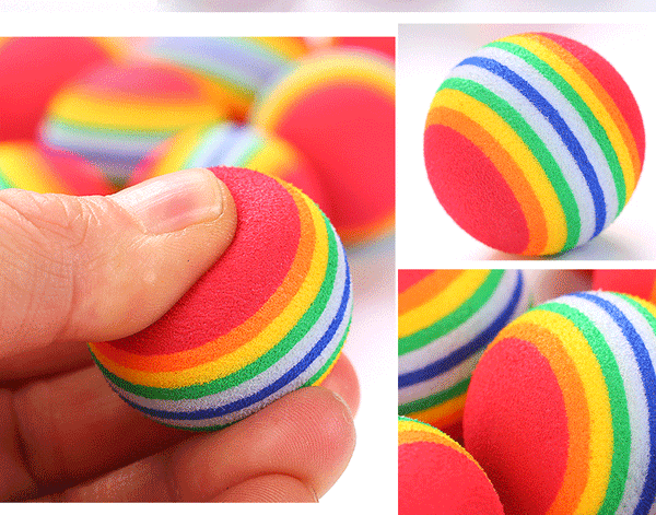 Small Rainbow Balls, Colorful Interactive Pet Toy