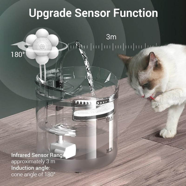 2L Automatic Water Fountain with Charcoal Filter Pet Drinker Water Dispenser