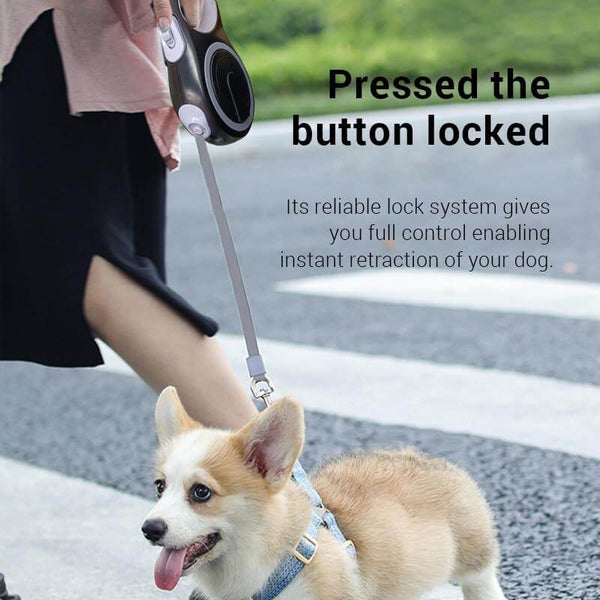 Automatic Extending/Retracting Dog Leash Straps Adjustable Dog Walking Running Leashes