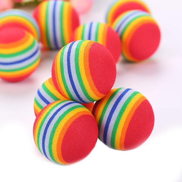 Small Rainbow Balls, Colorful Interactive Pet Toy