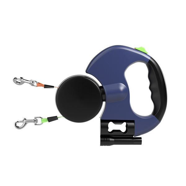 Double Retractable Dog Leash with Spotlight, Adjustable Dual Pet Leash Rope For Two Dogs Outdoors Walk