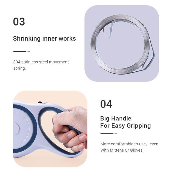 Automatic Extending/Retracting Dog Leash Straps Adjustable Dog Walking Running Leashes