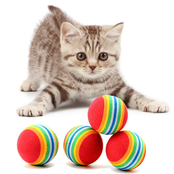 Small Rainbow Balls, Colorful Interactive Pet Toy