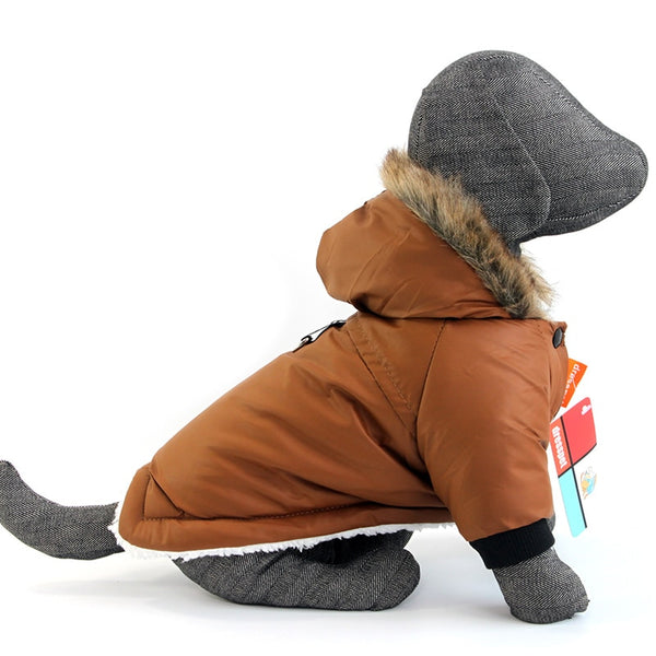 Hooded Warm Winter Jacket for Dogs - Multicolor