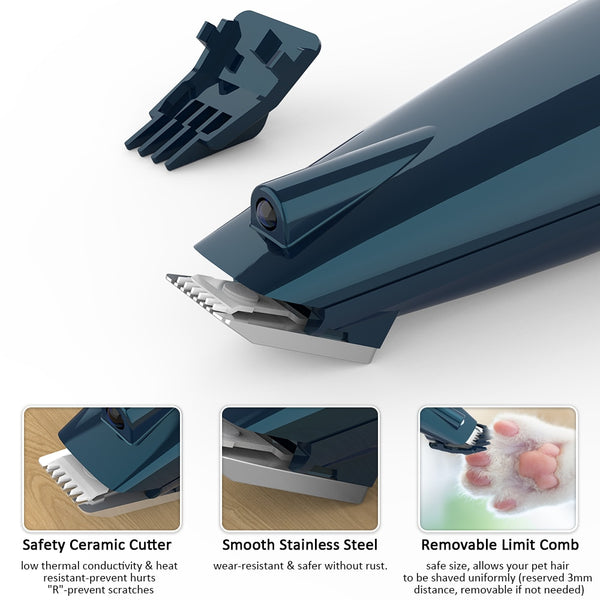 Small Head Pet Grooming Kit for Dogs & Cats, Hair Trimmer USB Rechargeable