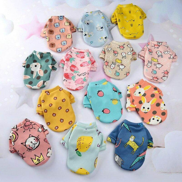 Cartoon Theme Colorful Sweatshirt for Small Dogs and Cats