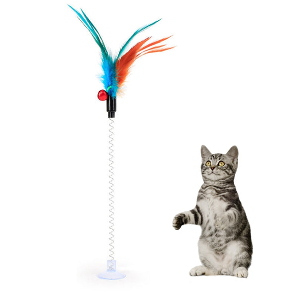 Feather, Mice Wand Stick with Bell Interactive Cat Toys