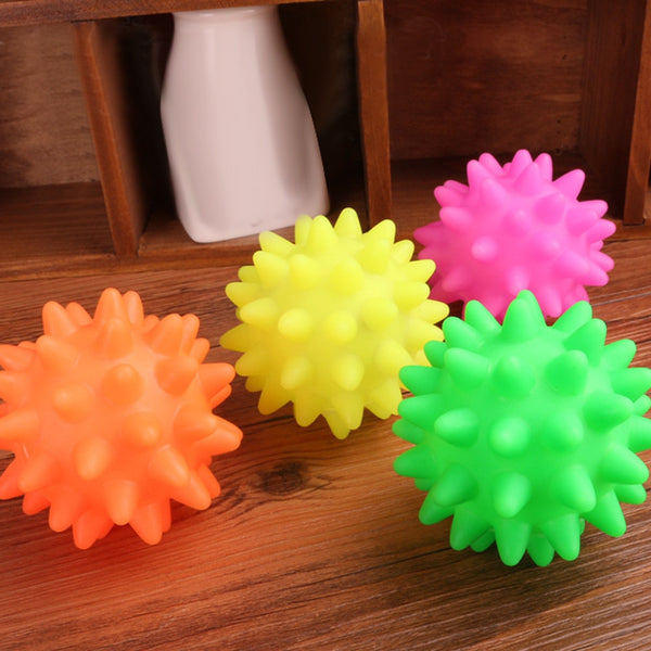 Rubber Spikey Ball Toy Biting Chewing Toys for Dogs, Cats - 3 Piece Set