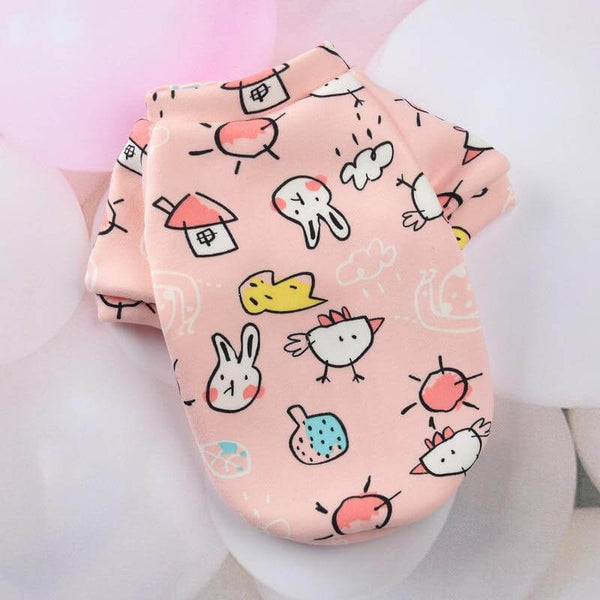 Cartoon Theme Colorful Sweatshirt for Small Dogs and Cats