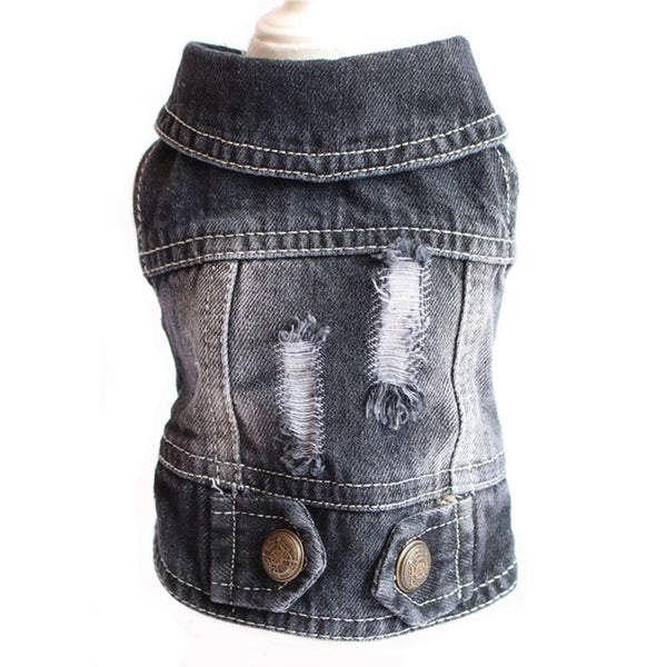 Denim Vest Clothes for Cats Casual Jeans Outfit Costume