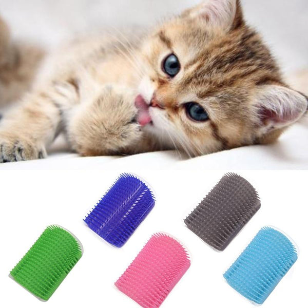 Cat Self Groomer Wall Brush Corner Massage Brush Comb Pads