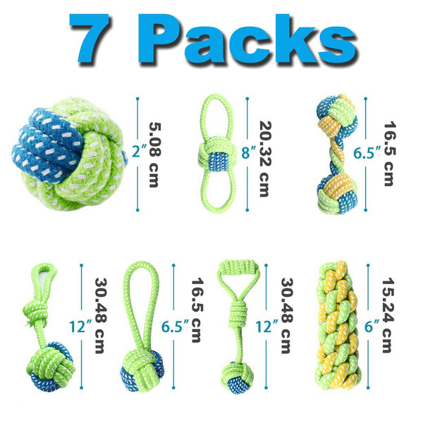 Fabric Knotted Rope Chewing Toy Set for Dogs