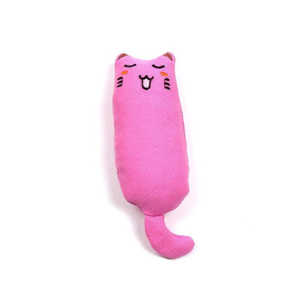 Cat Shape Plush Toys Rustle Sound Catnip Cute Kitten Bite Toy - Multicolor