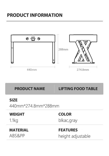 Double Non-Slip Bowl Adjustable Heights Pet Cat Dog Food Feeding Dish Removable Bowl