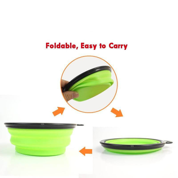 350/1000ml Large Collapsible Folding Silicone Bowl Outdoor Travel Portable Food Water Container Feeder Dish for Pets