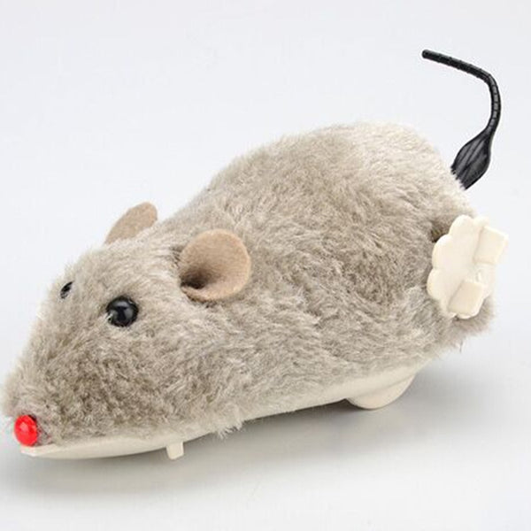 Interactive Moving Clockwork Plush Mouse Toy for Cats