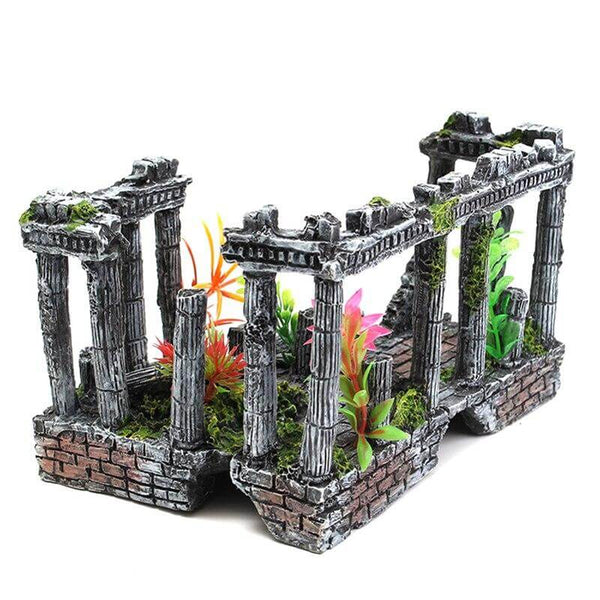 Ancient Roman Ruins Resin Aquarium Decoration Ornaments
