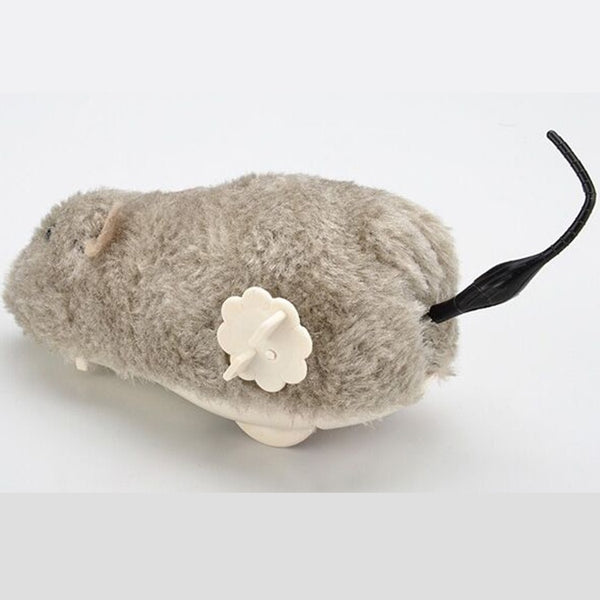 Interactive Moving Clockwork Plush Mouse Toy for Cats