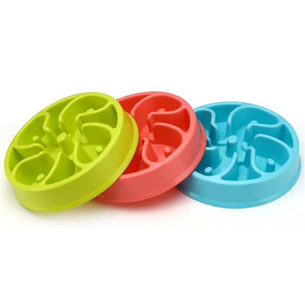 Portable Pet Feeding Bowls Slow Down Eating Food Dishes - in Various Shapes and Colors