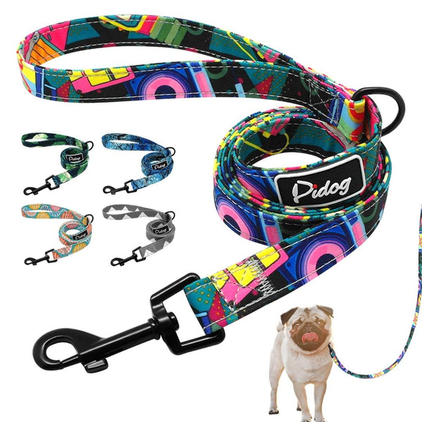 Colorful Pattern Design Printed Nylon Dog Leash - 4ft/1.2m