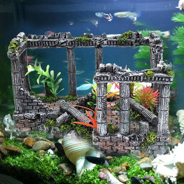 Ancient Roman Ruins Resin Aquarium Decoration Ornaments