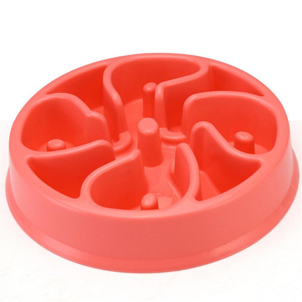 Portable Pet Feeding Bowls Slow Down Eating Food Dishes - in Various Shapes and Colors