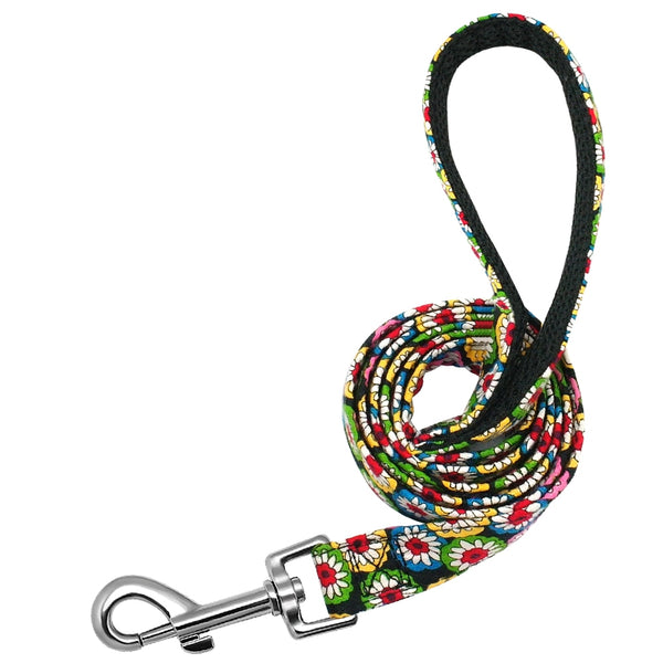 Colorful Pattern Design Printed Nylon Dog Leash - 4ft/1.2m