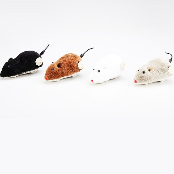 Interactive Moving Clockwork Plush Mouse Toy for Cats