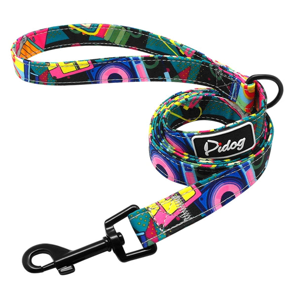 Colorful Pattern Design Printed Nylon Dog Leash - 4ft/1.2m