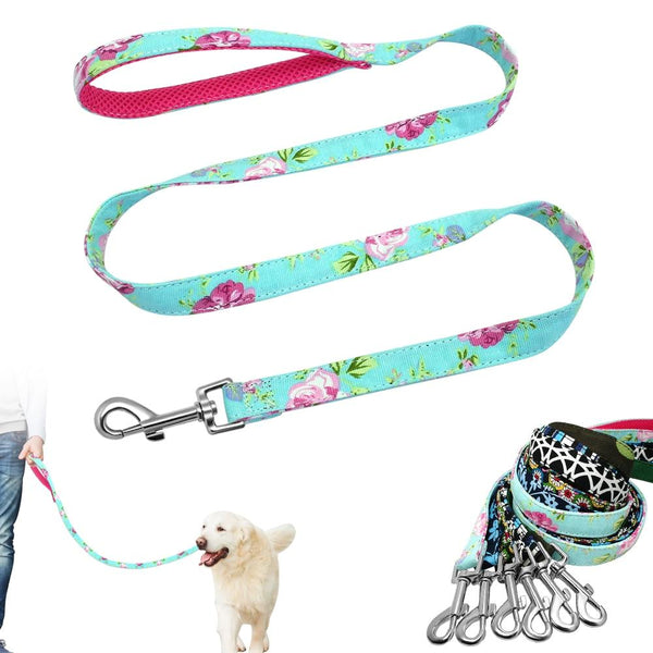 Colorful Pattern Design Printed Nylon Dog Leash - 4ft/1.2m