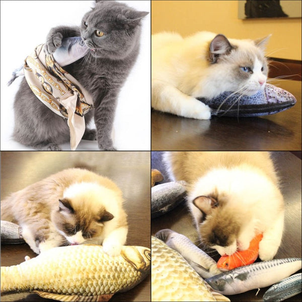 Plush Catnip Mint Stuffed 30-60cm Big Fish Shape Cat Toys
